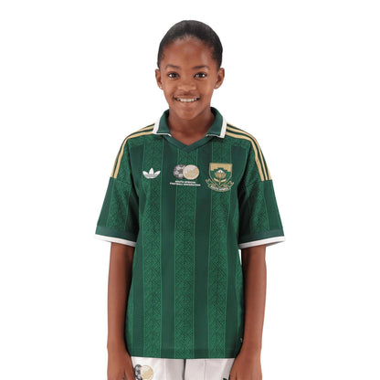 Green-White - Side - Adidas Childrens-Kids 2026 South Africa Away Shirt