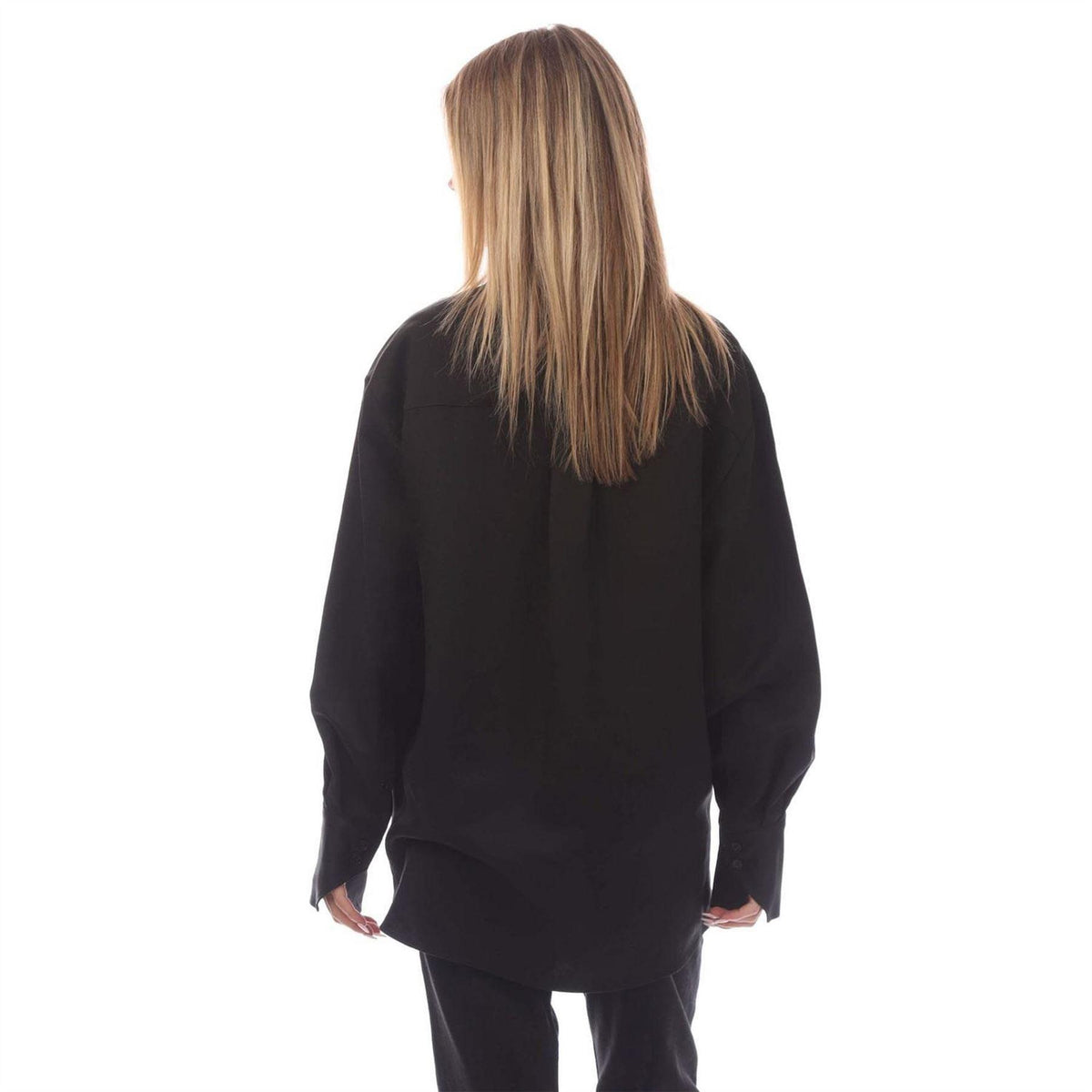 Black - Back - Hugo Womens-Ladies Linen Blend Blouse