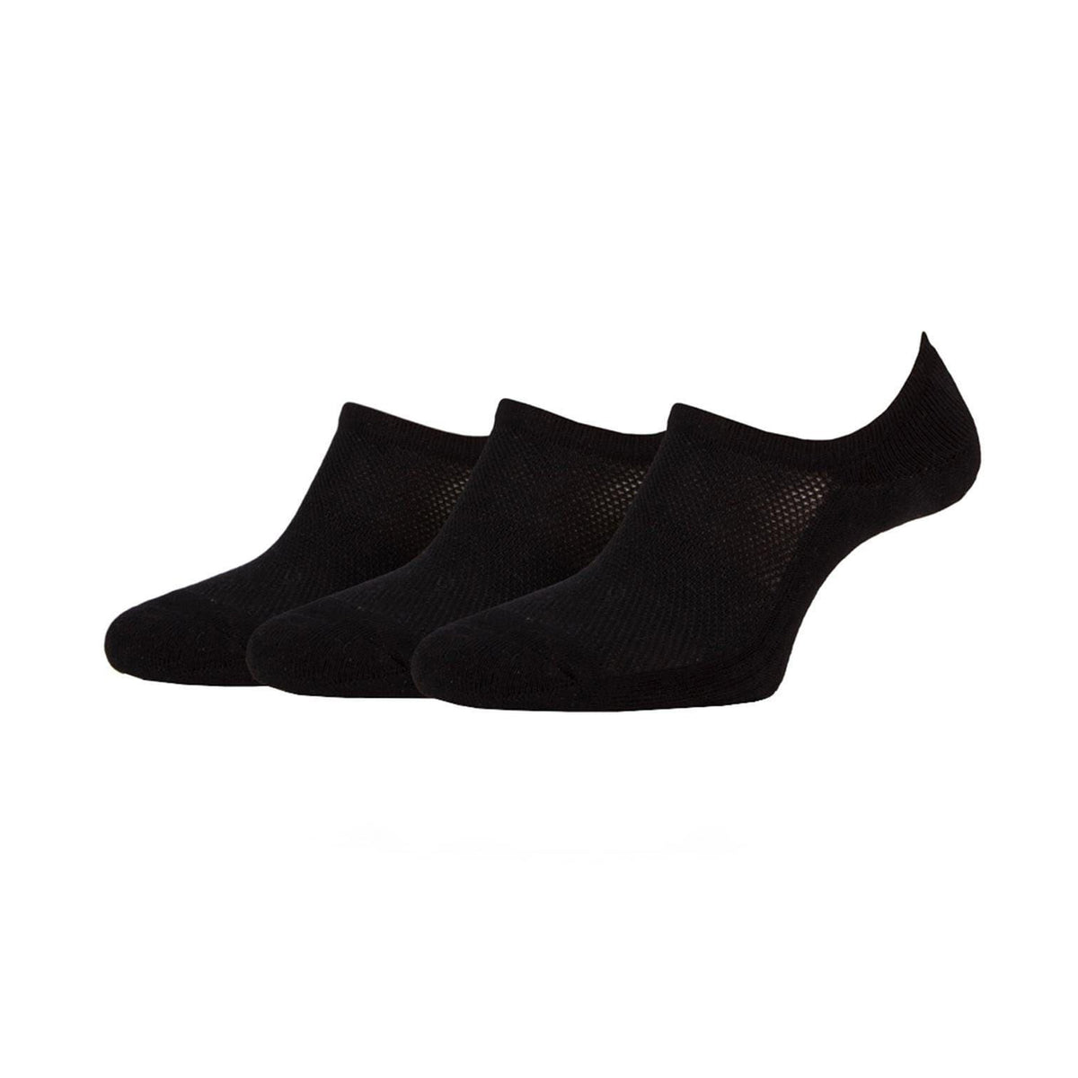 Black - Back - Jeep Womens-Ladies Bamboo No-Show Socks (Pack of 3)