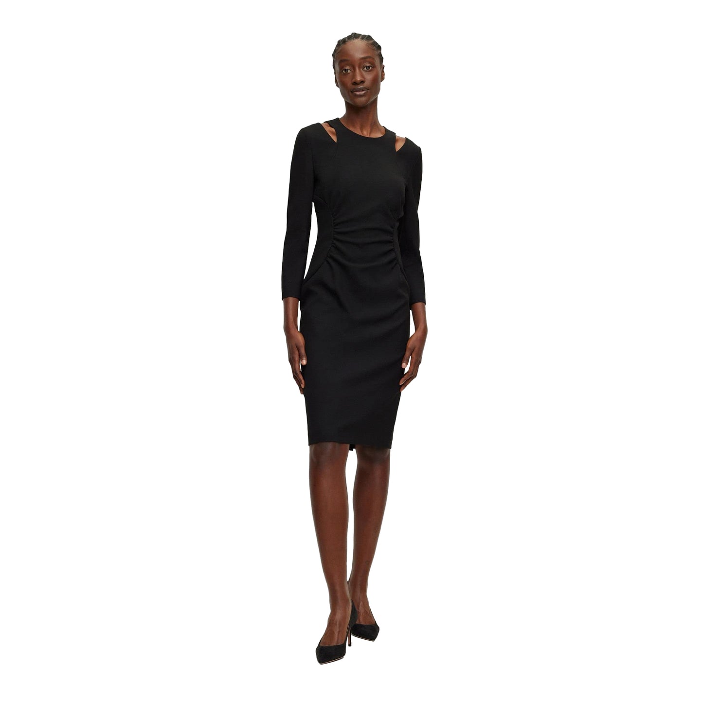 Black - Side - Boss Womens-Ladies Dadeka Casual Dress