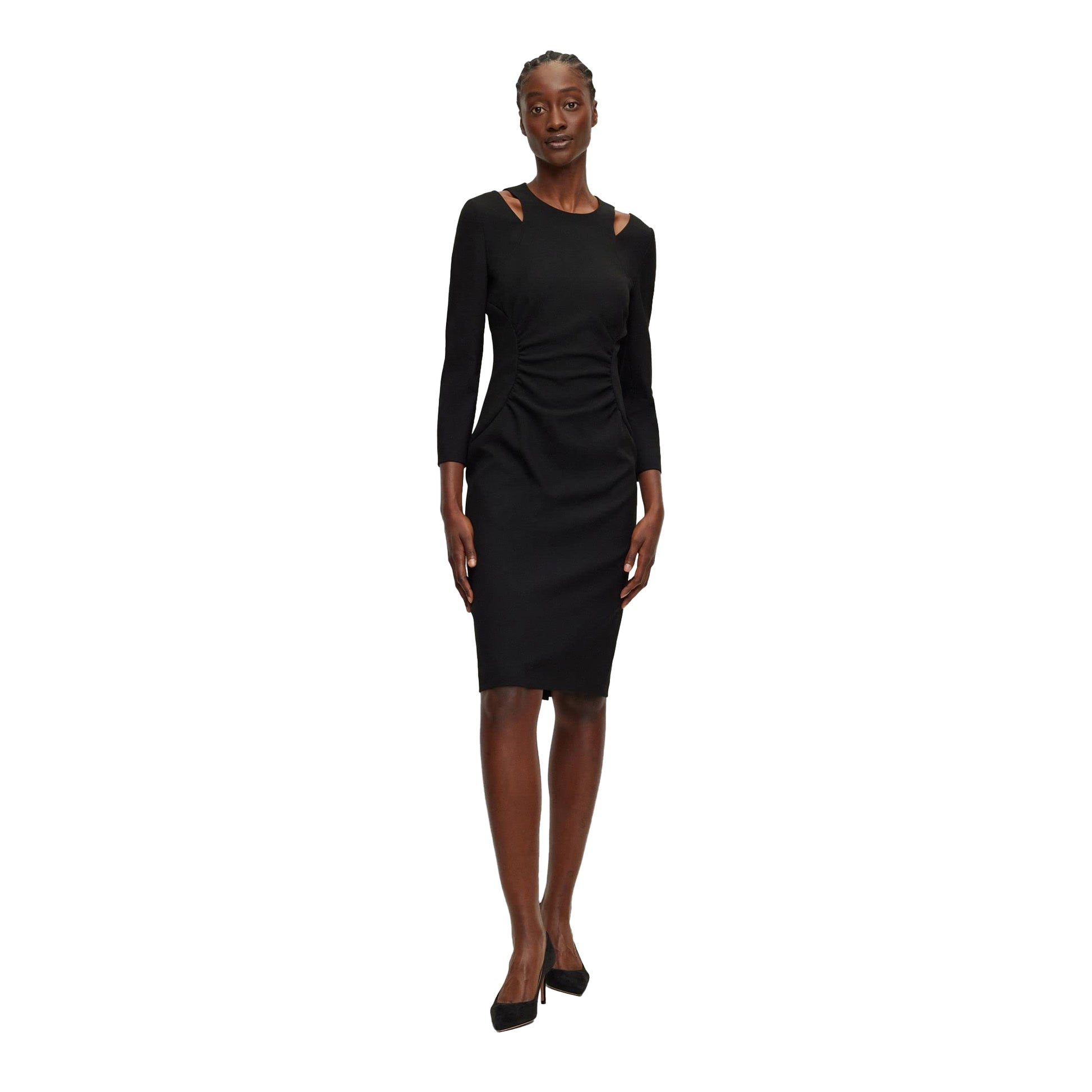Black - Side - Boss Womens-Ladies Dadeka Casual Dress