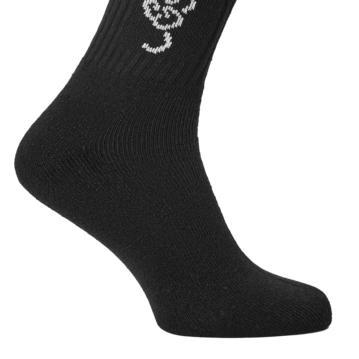 Black - Side - Ed Hardy Mens Crew Socks (Pack of 10)