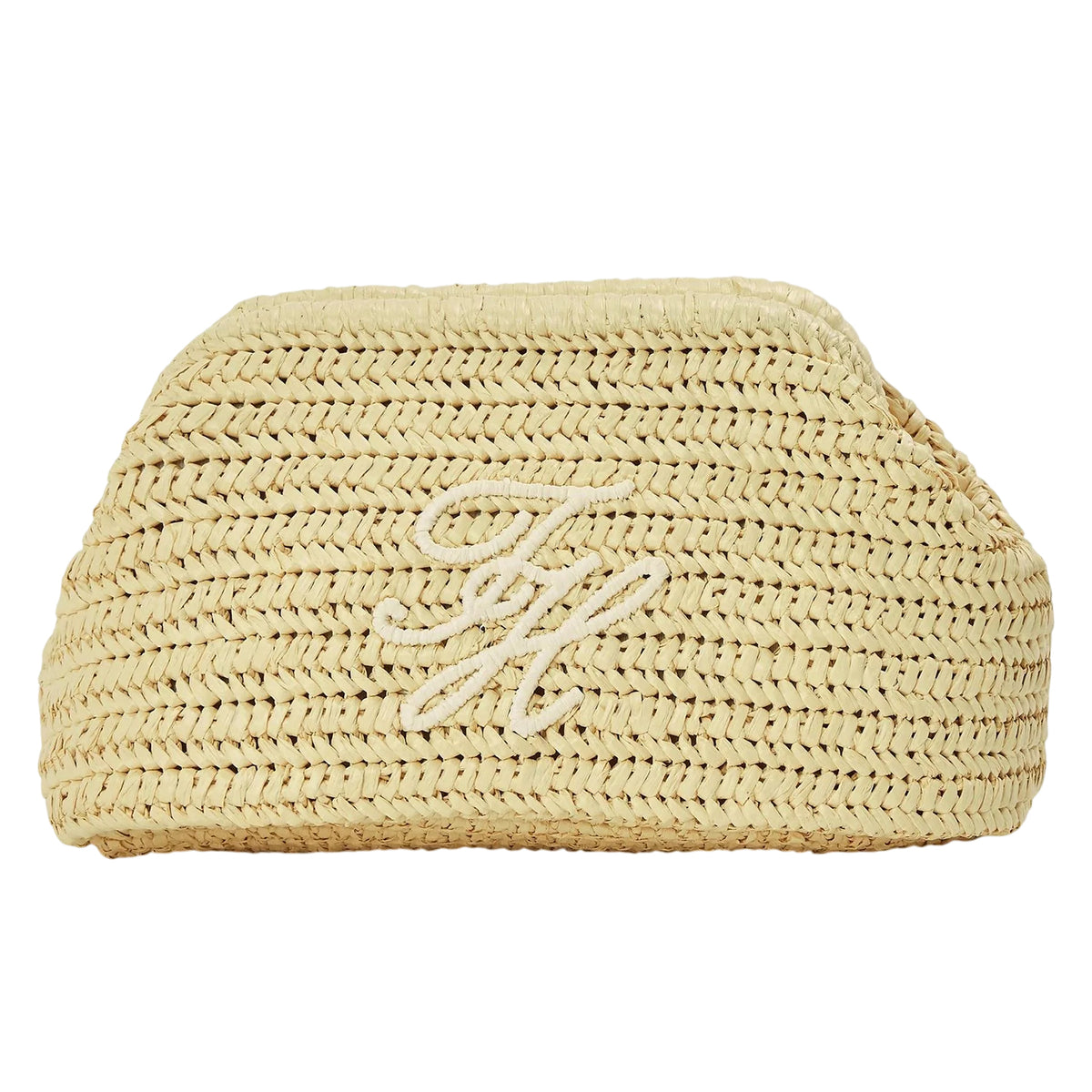Natural - Front - Tommy Hilfiger Raffia Clutch Bag
