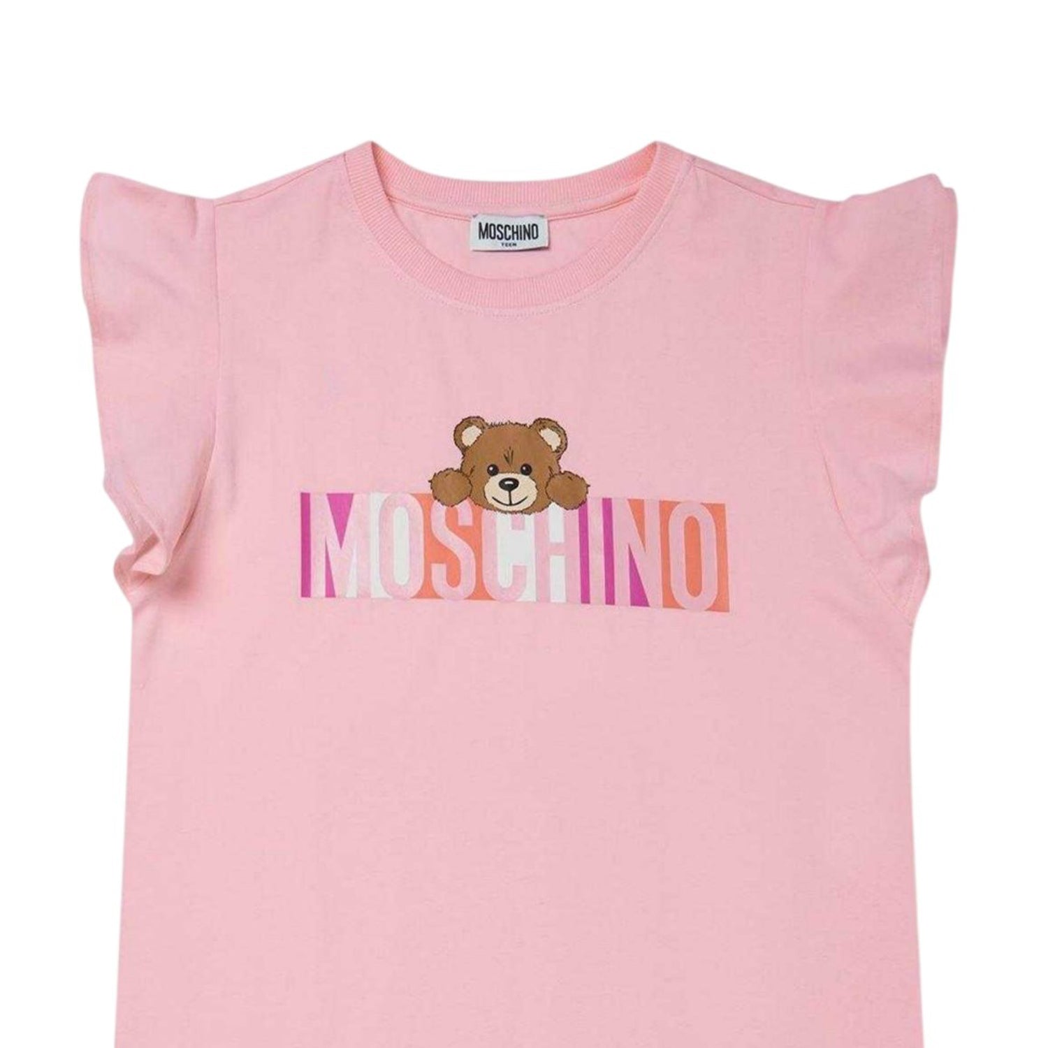 Pink - Side - Moschino Girls Logo T-Shirt Dress