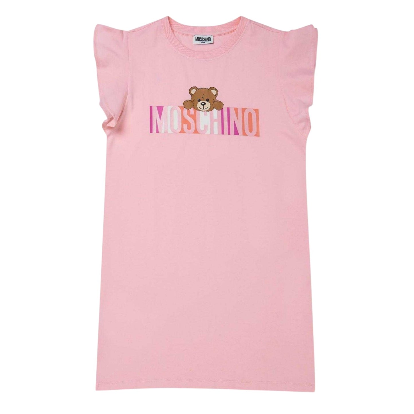 Pink - Front - Moschino Girls Logo T-Shirt Dress