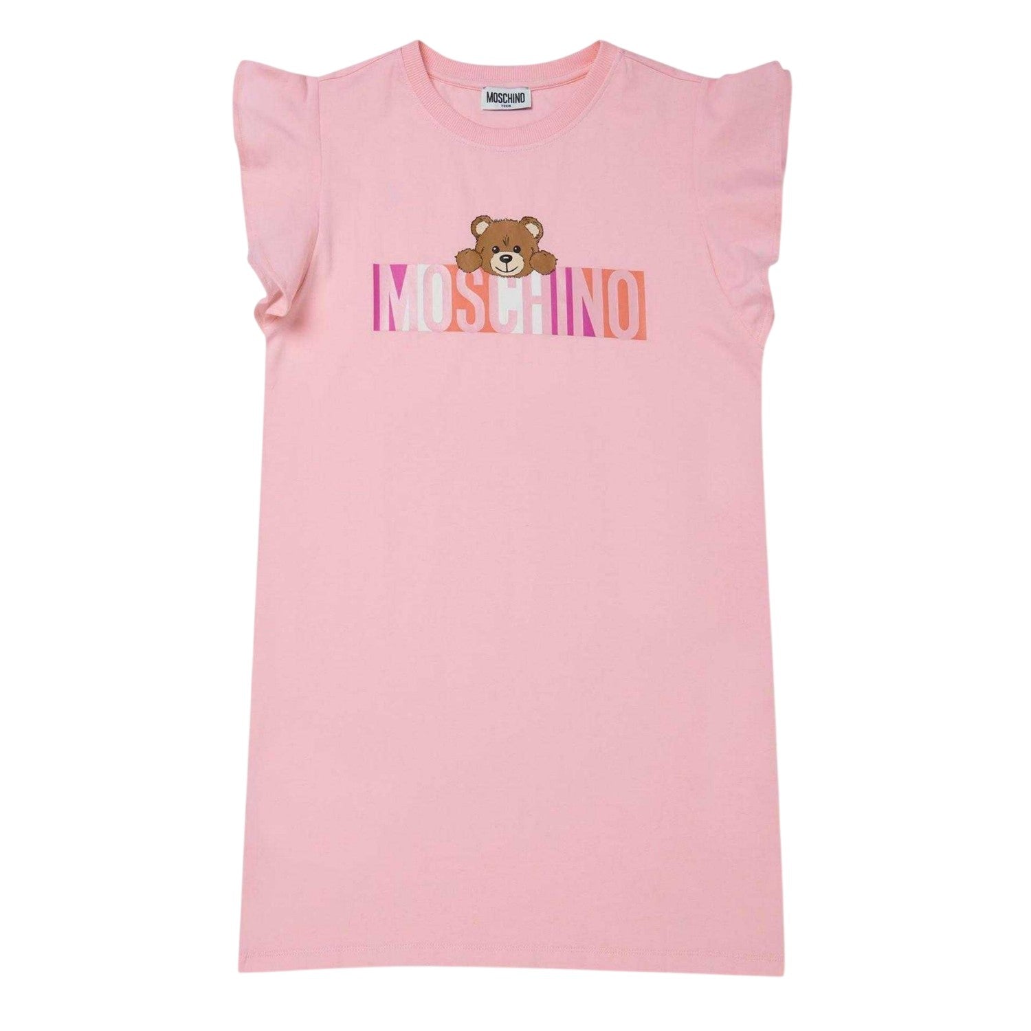 Pink - Front - Moschino Girls Logo T-Shirt Dress