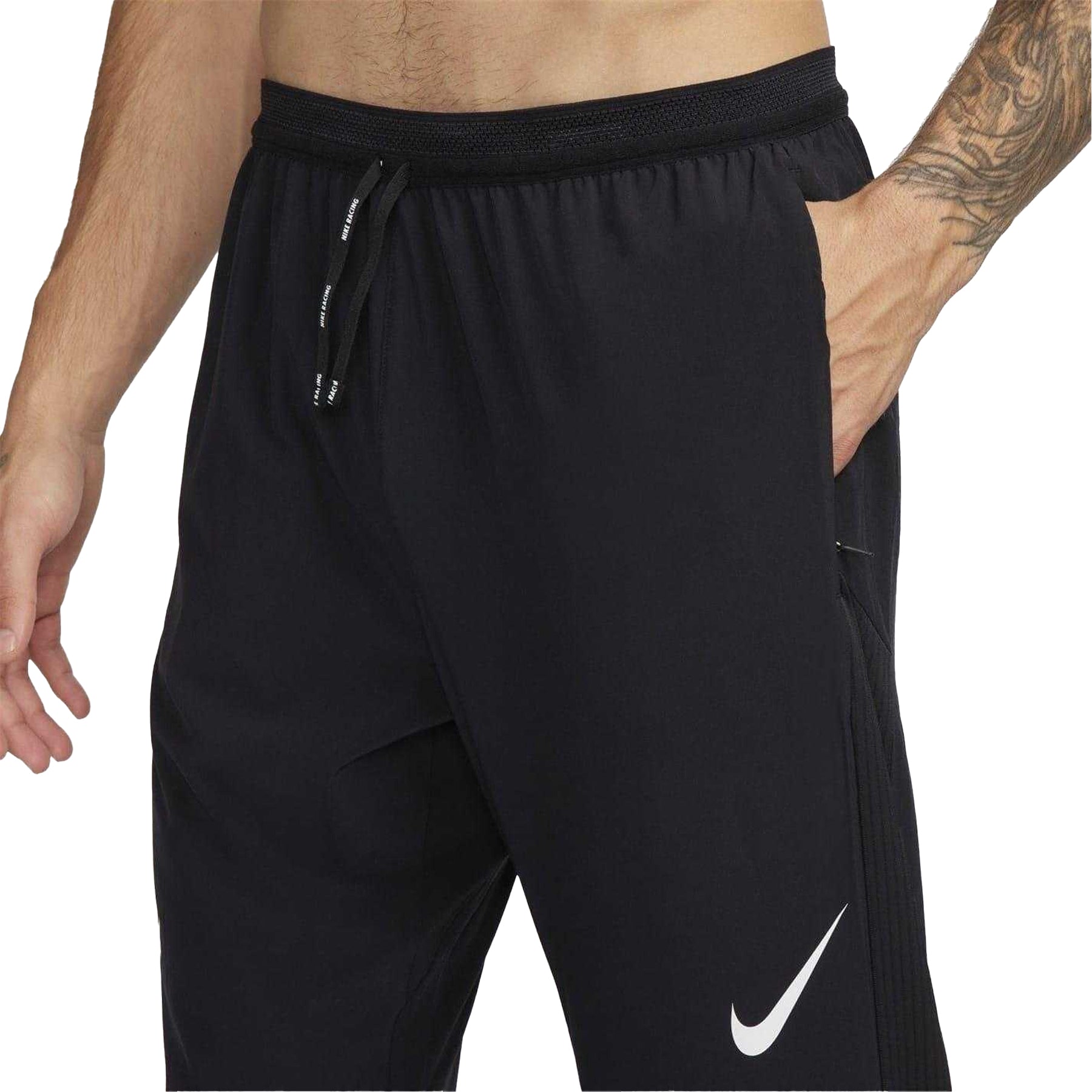 Black-White - Side - Nike Mens Aero Tapered Joggers