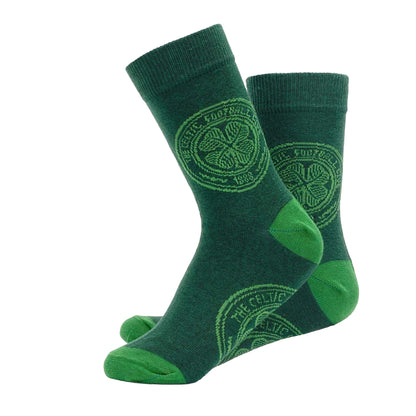 Celtic Green - Back - Celtic FC Unisex Adult Crest Football Socks