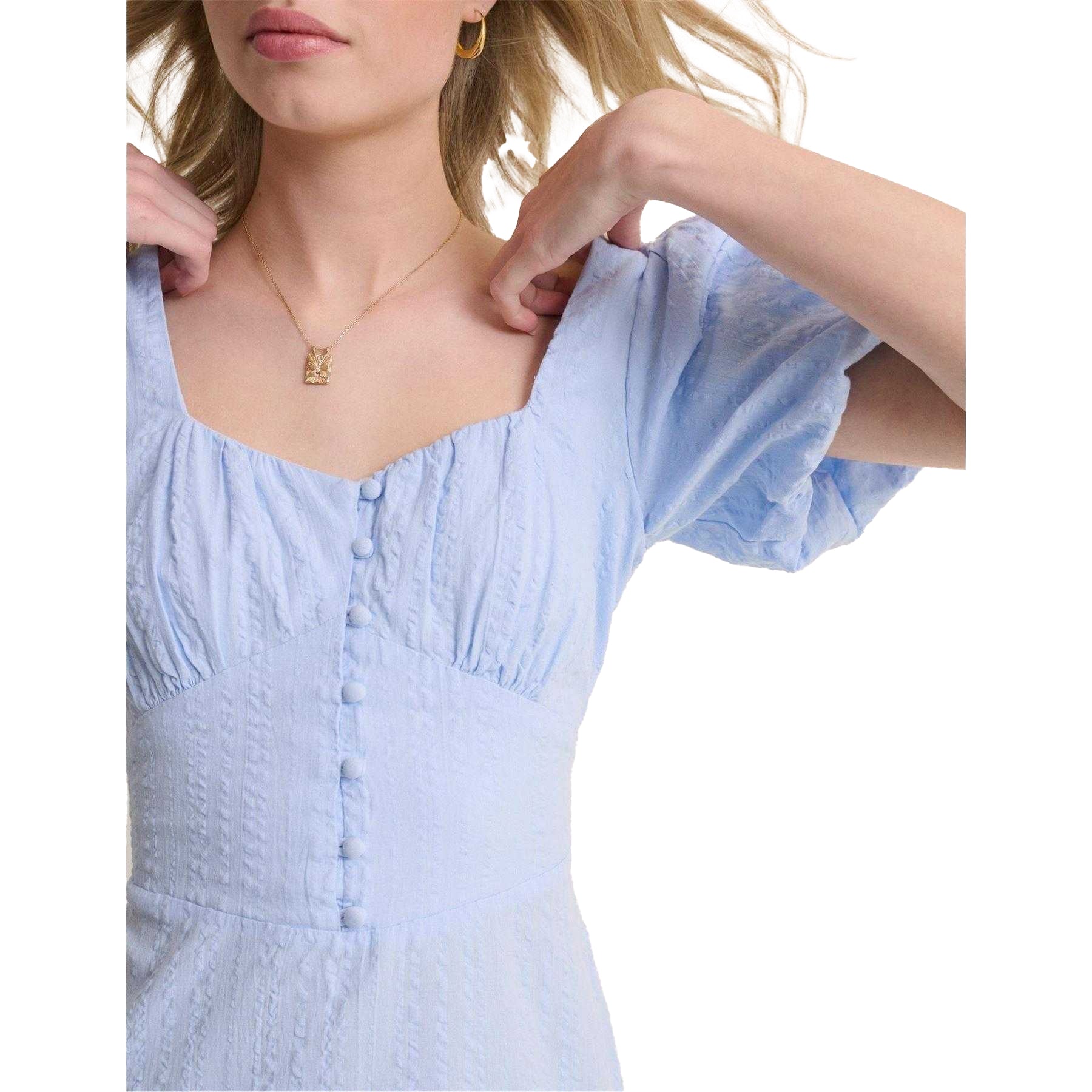 Blue - Side - Nobody´s Child Womens-Ladies Melody Puff Sleeve Midi Dress