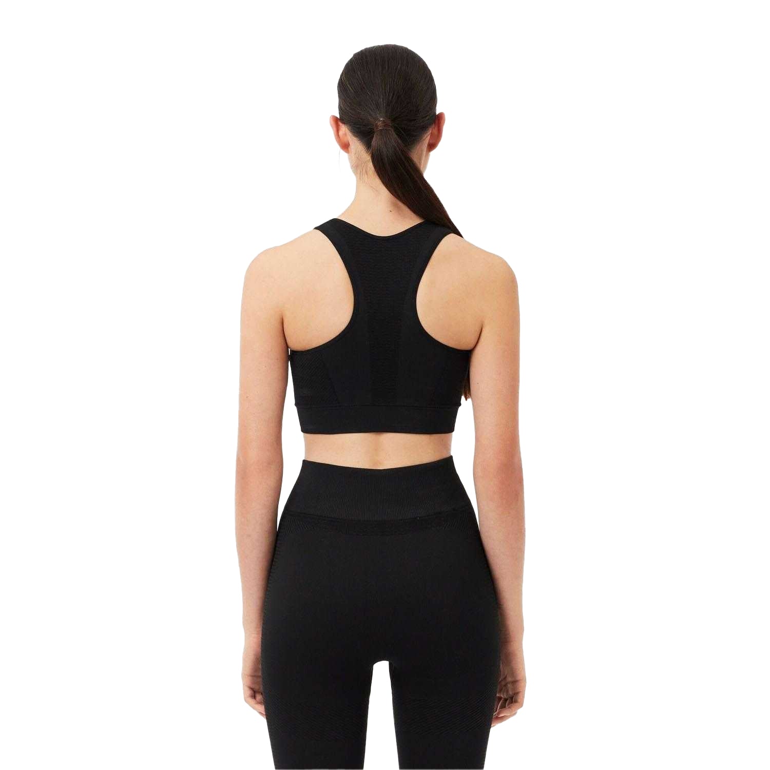 Black - Back - Lacoste Womens-Ladies Stretch Sports Bra