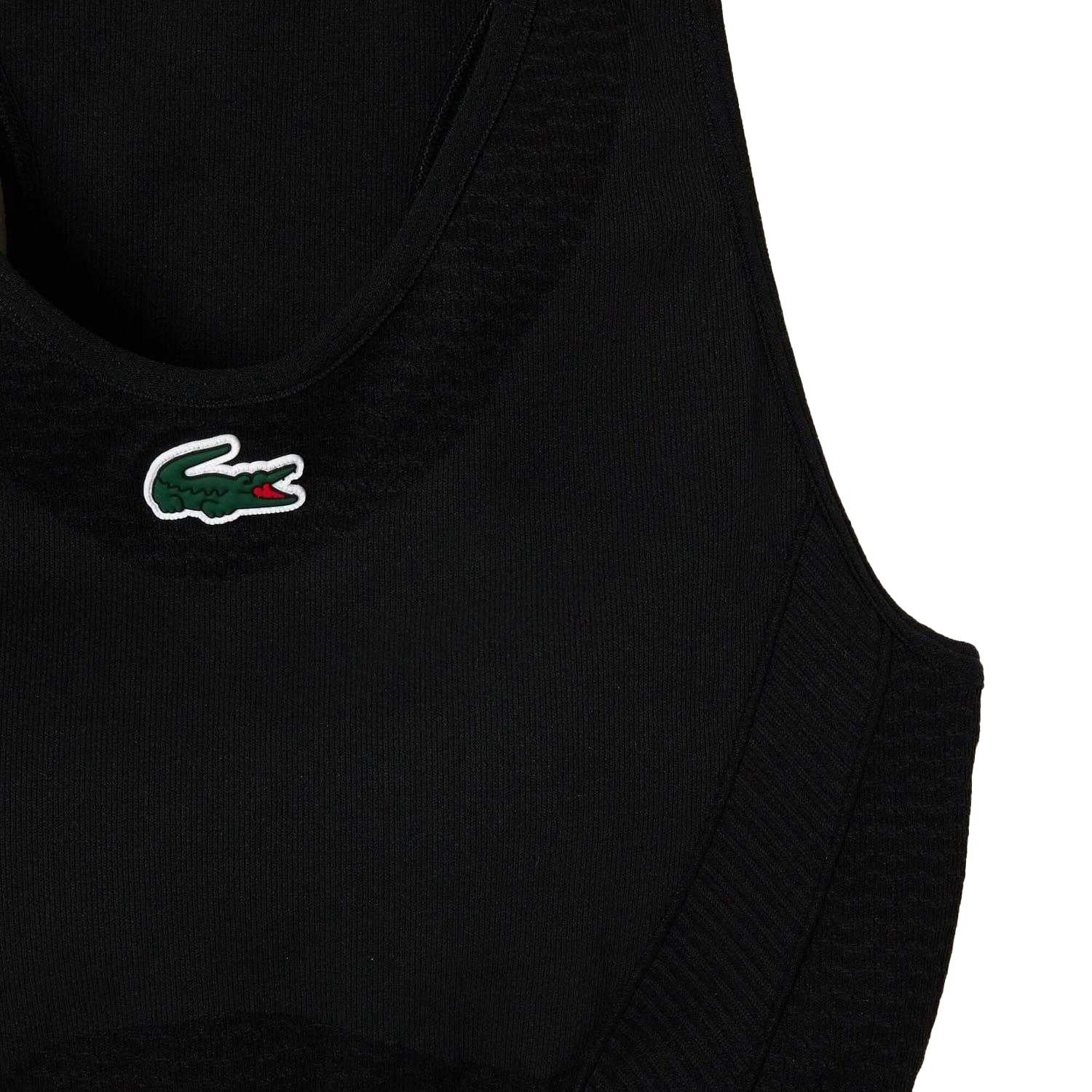Black - Side - Lacoste Womens-Ladies Stretch Sports Bra