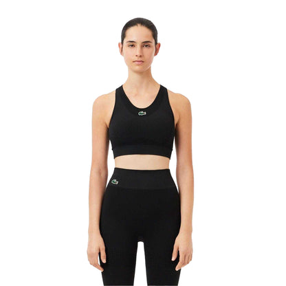 Black - Lifestyle - Lacoste Womens-Ladies Stretch Sports Bra