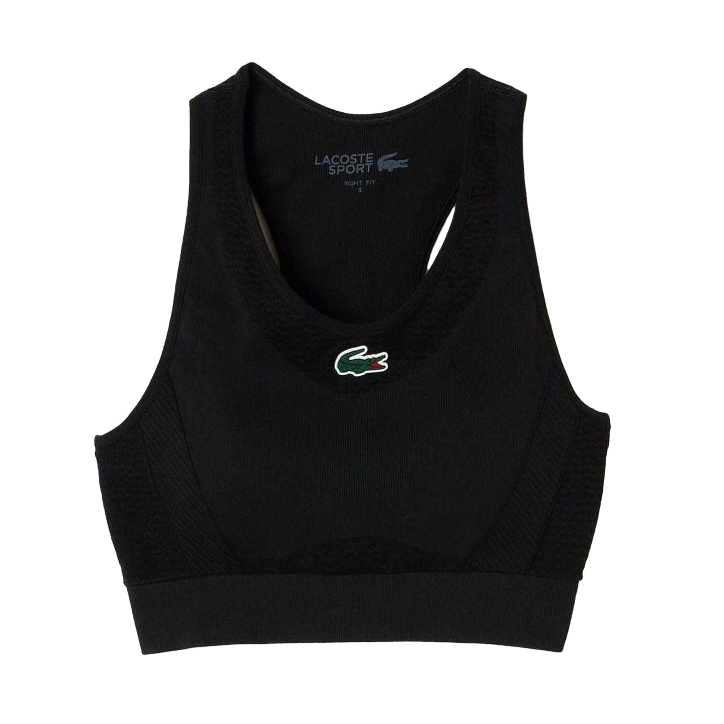 Black - Front - Lacoste Womens-Ladies Stretch Sports Bra