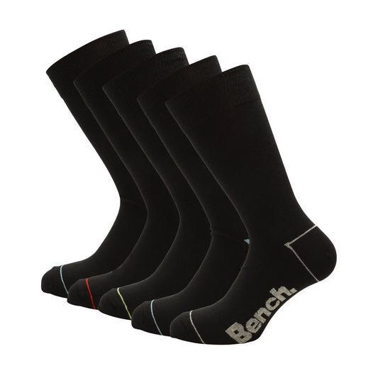 Black - Front - Bench Mens Prax Sports Socks (Pack of 5)