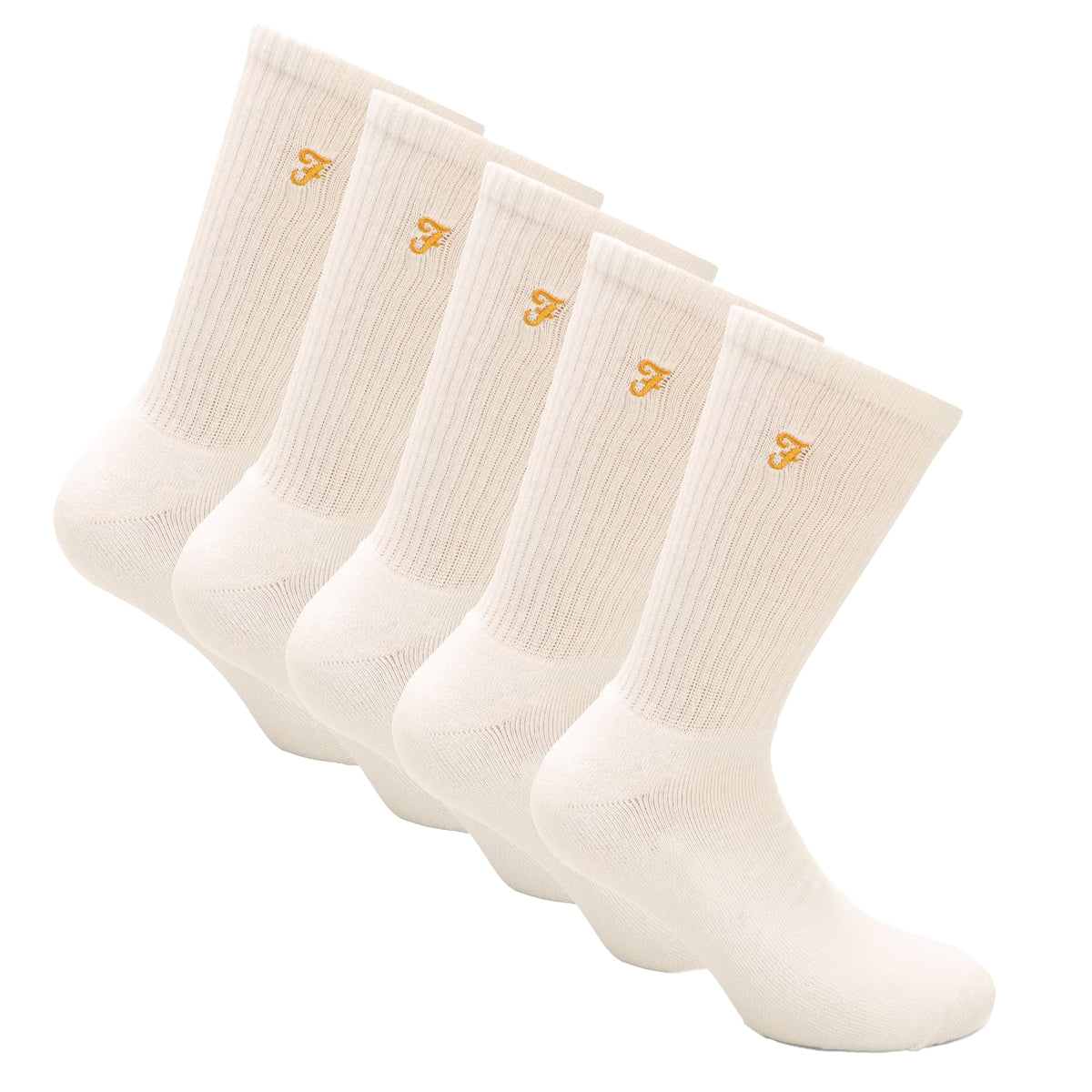 White - Front - Farah Mens Ayres Sports Socks (Pack of 5)