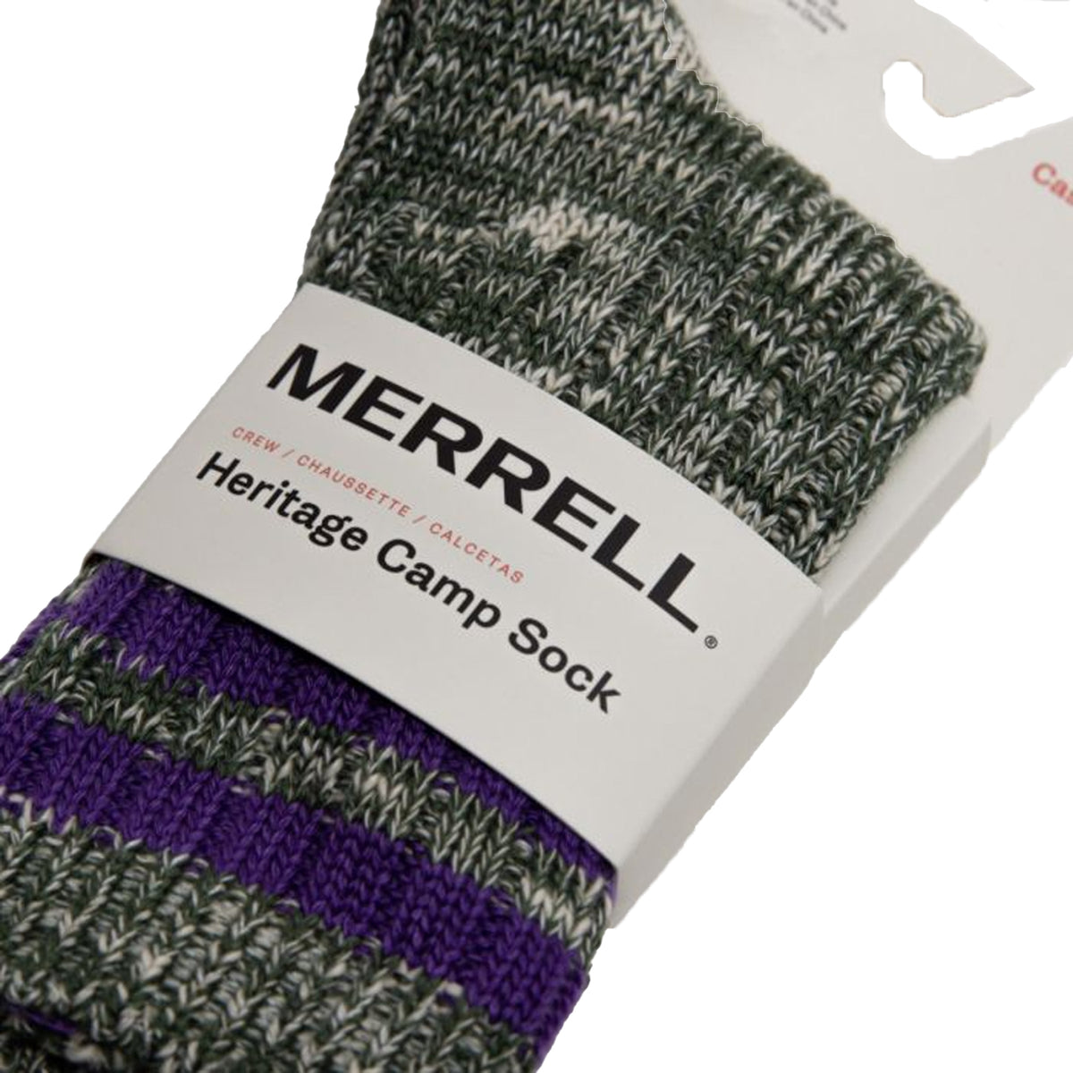 Purple - Side - Merrell Womens-Ladies Stripe Crew Socks