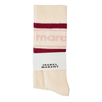 White-Red - Side - Isabel Marant Womens-Ladies Dona Trainer Socks