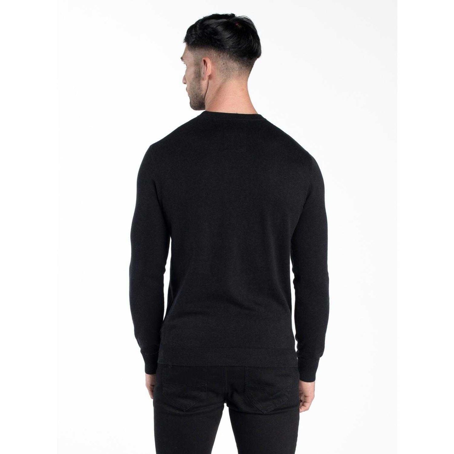 Black - Back - Luke 1977 Mens Radon Crew Neck Jumper