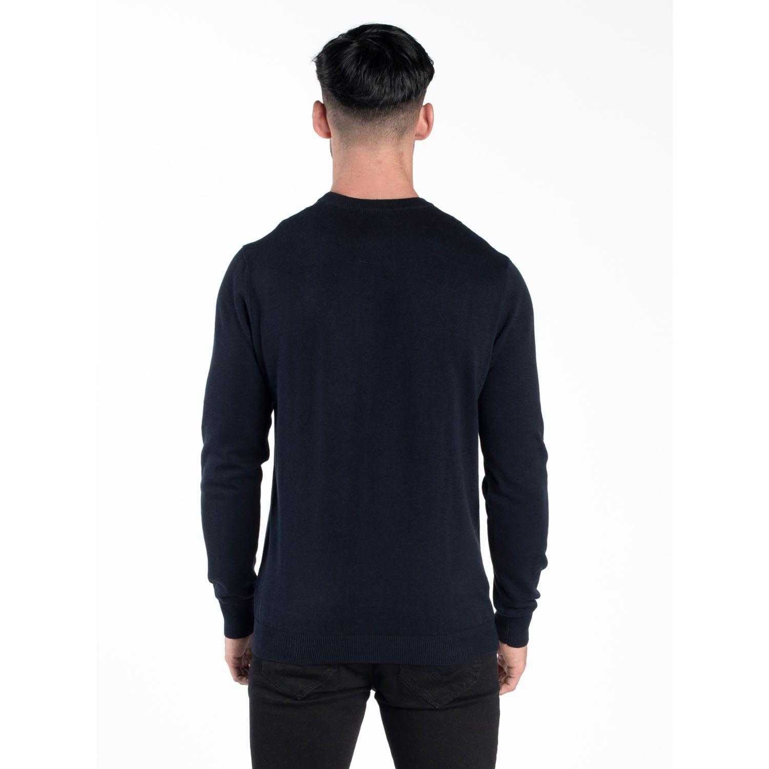 Navy - Back - Luke 1977 Mens Radon Crew Neck Jumper