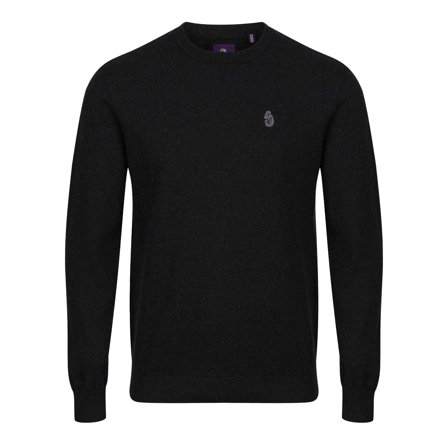Black - Front - Luke 1977 Mens Radon Crew Neck Jumper