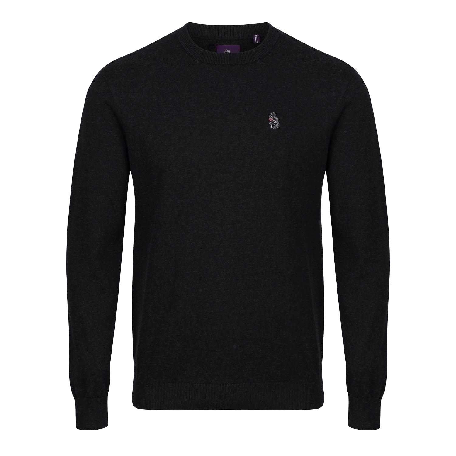 Black - Front - Luke 1977 Mens Radon Crew Neck Jumper