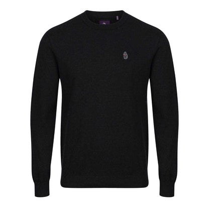 Black - Front - Luke 1977 Mens Radon Crew Neck Jumper