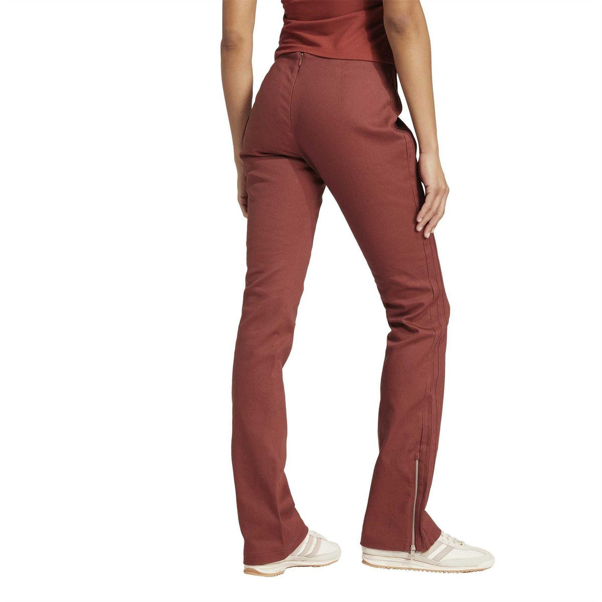 Burnt Sienna - Back - Adidas Womens-Ladies Flared Jogging Bottoms