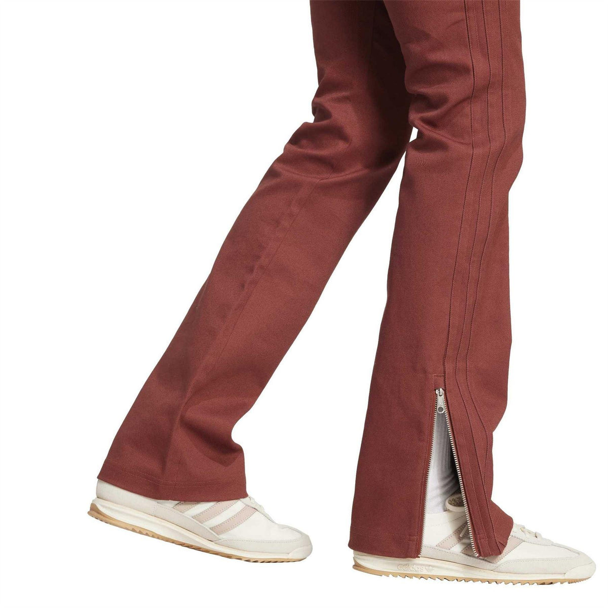 Burnt Sienna - Side - Adidas Womens-Ladies Flared Jogging Bottoms