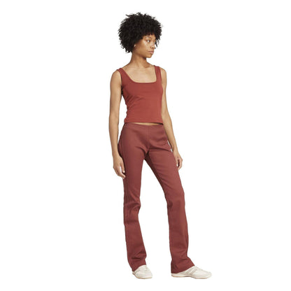 Burnt Sienna - Pack Shot - Adidas Womens-Ladies Flared Jogging Bottoms