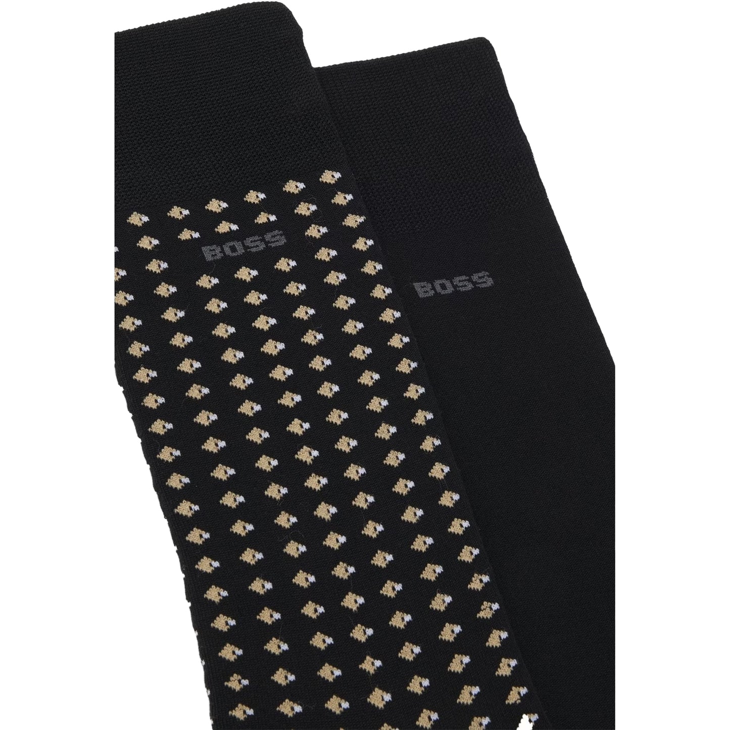 Black - Back - Hugo Mens Crew Socks (Pack of 2)