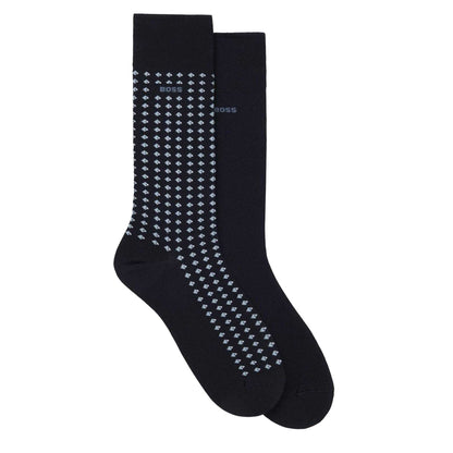 Dark Blue - Front - Hugo Mens Crew Socks (Pack of 2)