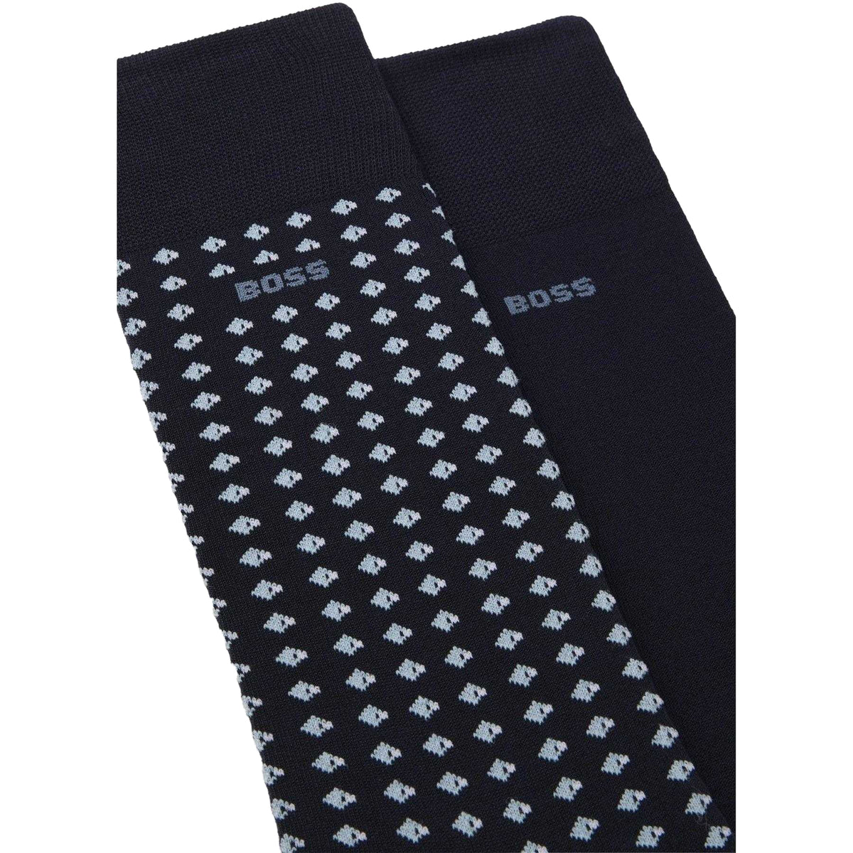 Dark Blue - Back - Hugo Mens Crew Socks (Pack of 2)