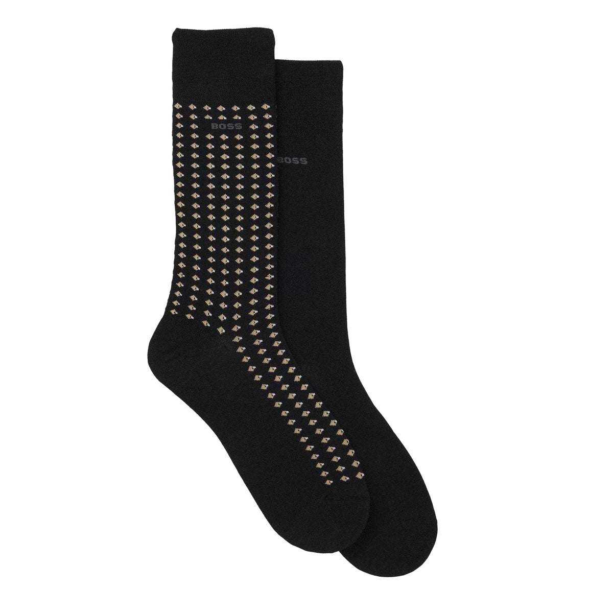 Black - Front - Hugo Mens Crew Socks (Pack of 2)