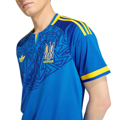 Blue-Yellow - Side - Adidas Mens World Cup 2026 Ukrainian Football Federation Away Shirt