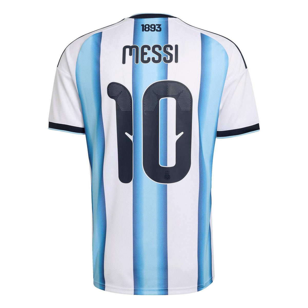 White-Blue - Back - Adidas Mens Messi Home Shirt