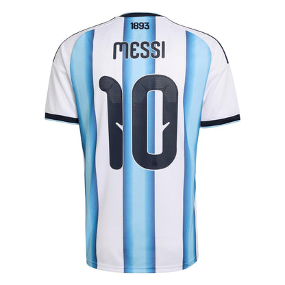 White-Blue - Back - Adidas Mens Messi Home Shirt