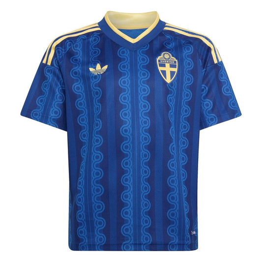 Blue-Yellow - Front - Adidas Childrens-Kids World Cup 2026 Sweden Away Shirt