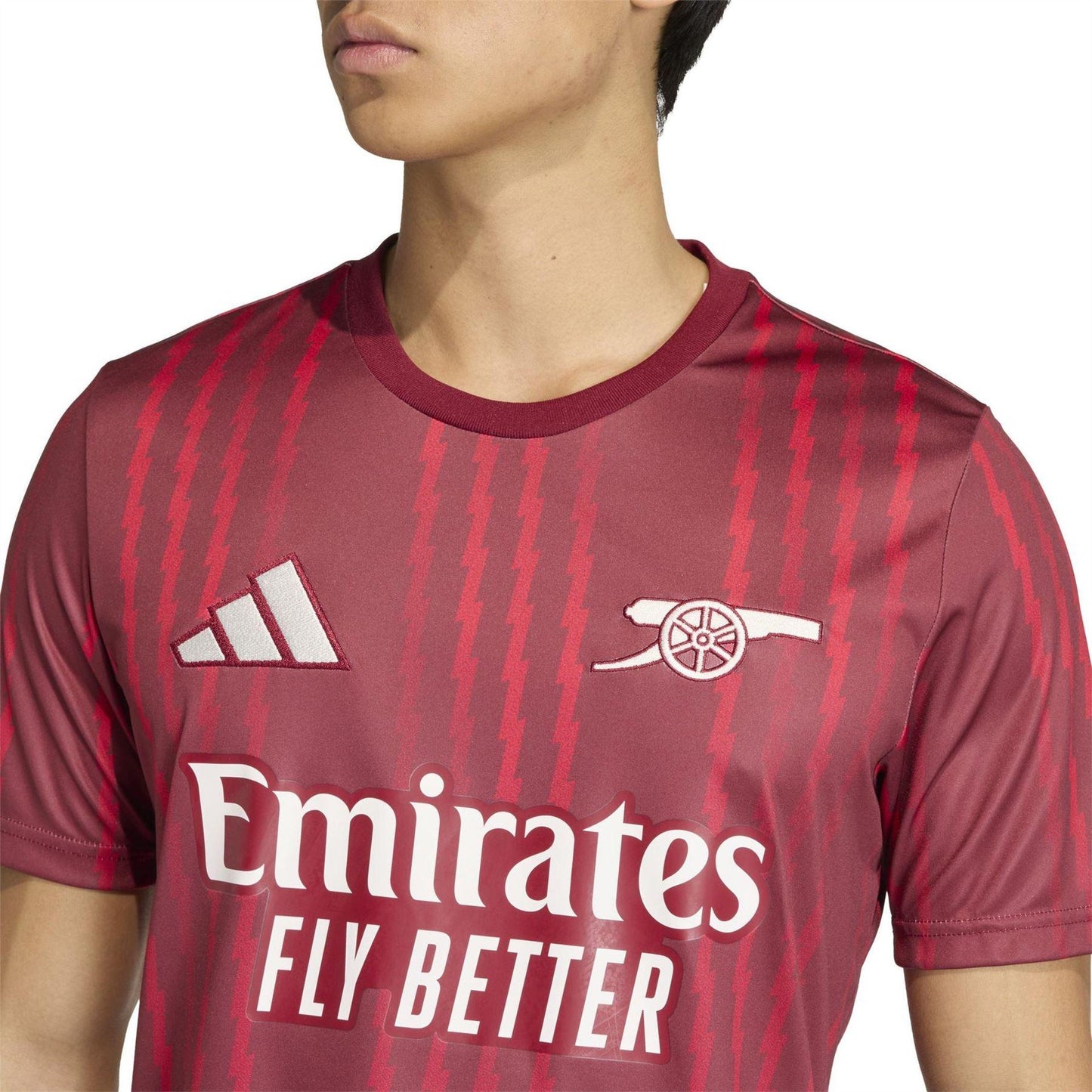 Red-Orange - Side - Adidas Unisex Adult Pre-Match Arsenal FC Football Jersey
