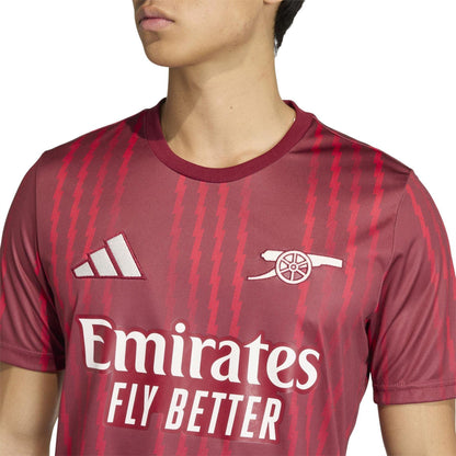 Red-Orange - Side - Adidas Unisex Adult Pre-Match Arsenal FC Football Jersey