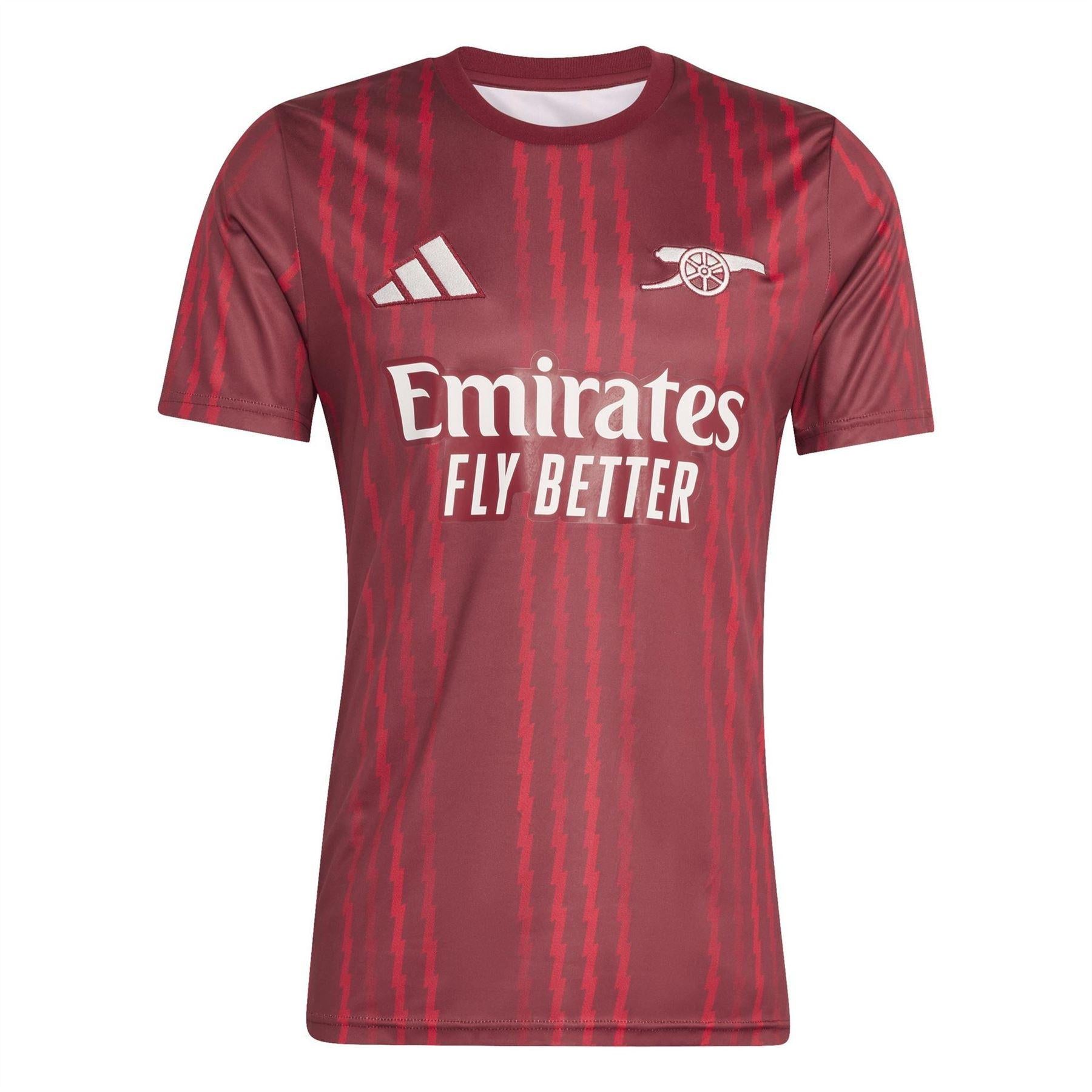 Red-Orange - Front - Adidas Unisex Adult Pre-Match Arsenal FC Football Jersey