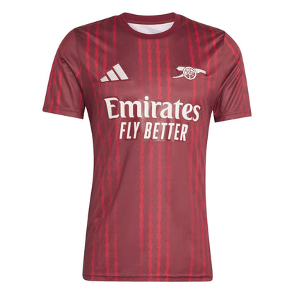 Red-Orange - Front - Adidas Unisex Adult Pre-Match Arsenal FC Football Jersey