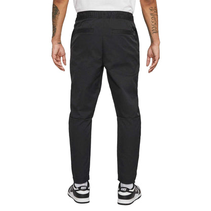 Black-White - Back - Nike Mens Club Tapered Leg Tracksuit Bottoms