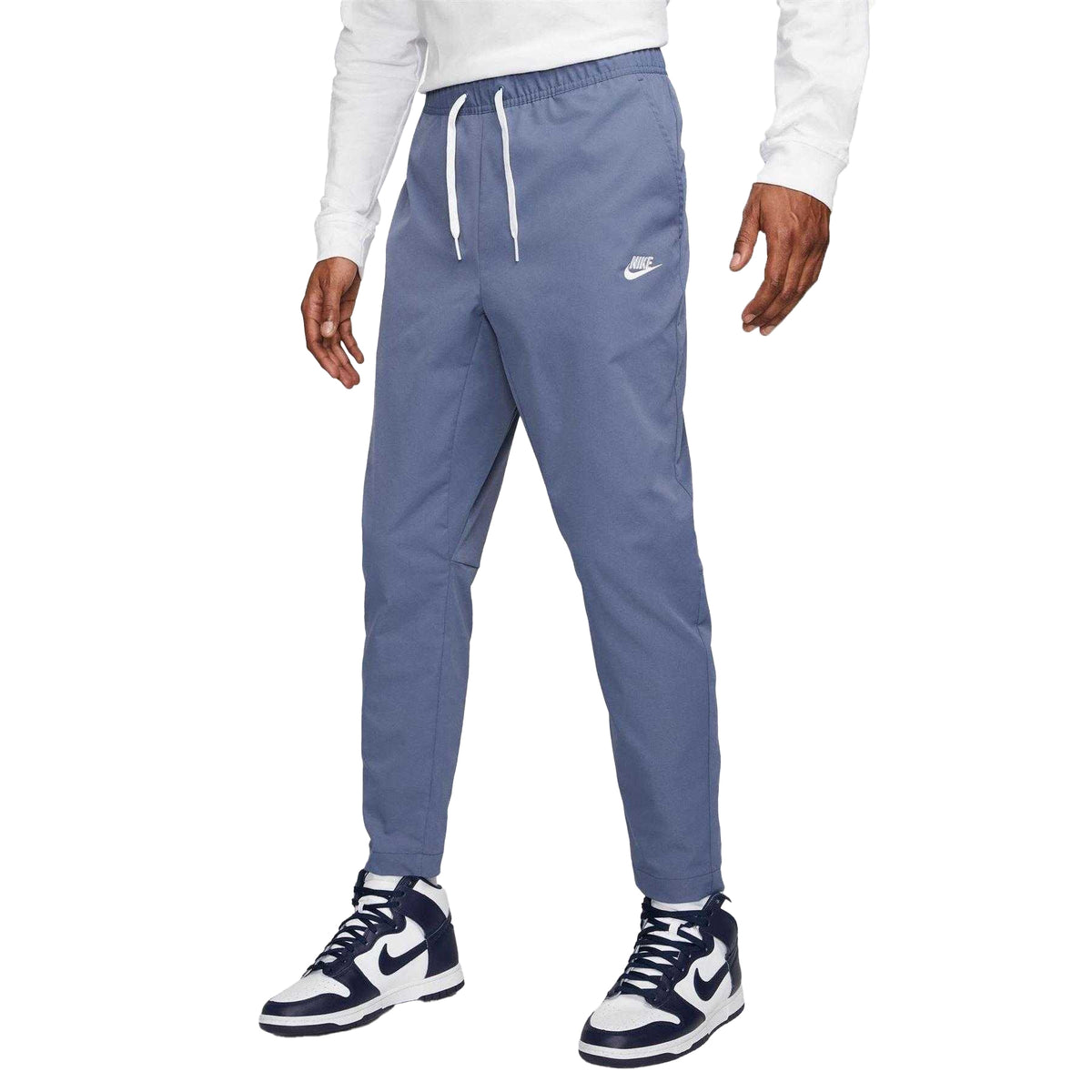 Diffused Blue-White - Front - Nike Mens Club Tapered Leg Tracksuit Bottoms