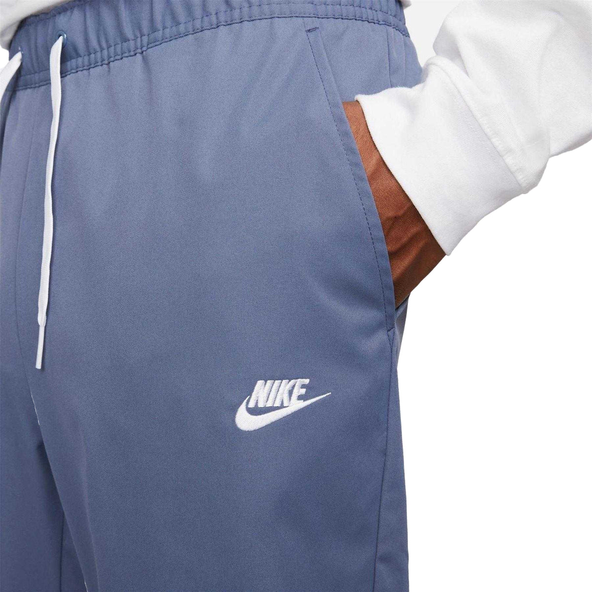 Diffused Blue-White - Side - Nike Mens Club Tapered Leg Tracksuit Bottoms