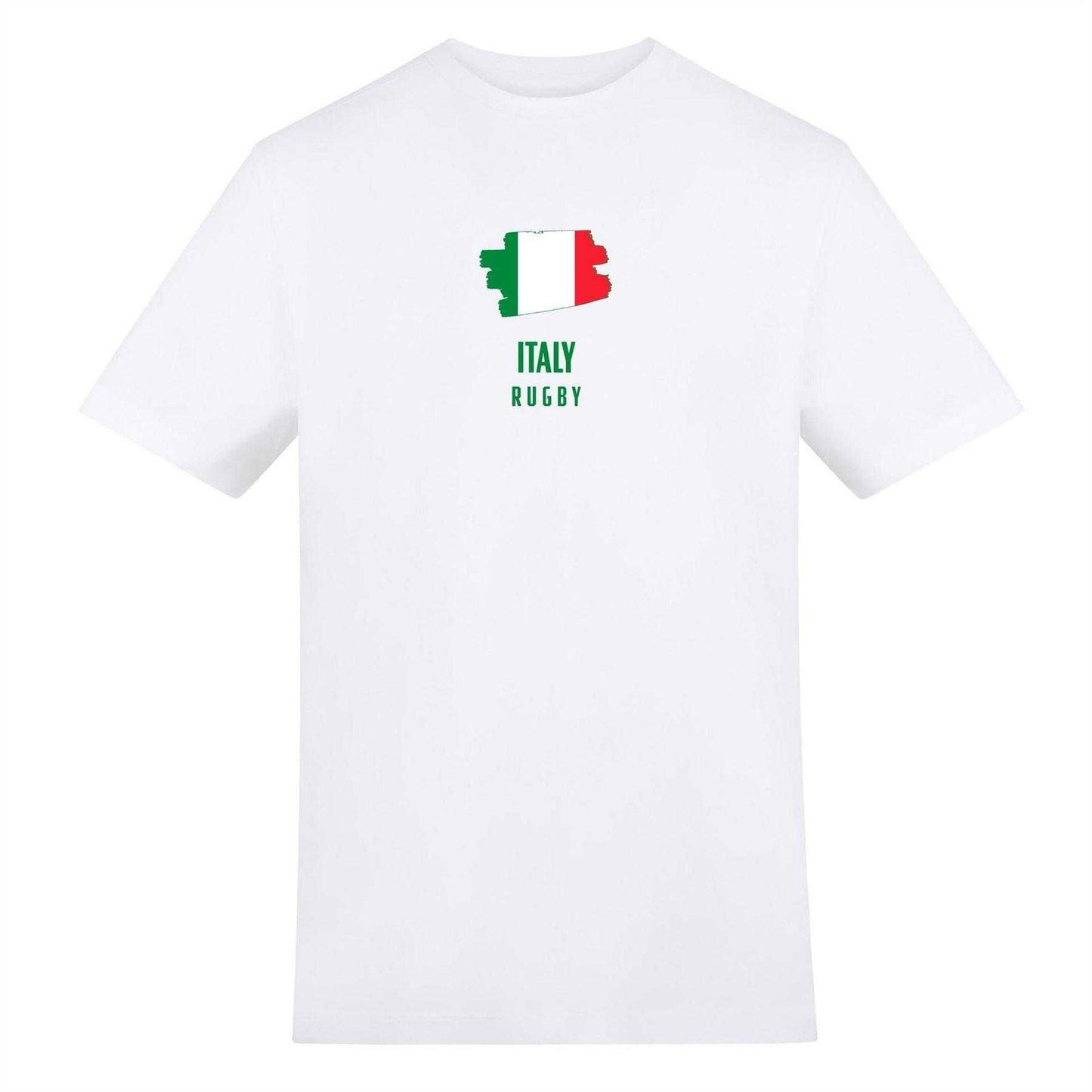 White - Front - AWD Mens Italy Rugby T-Shirt