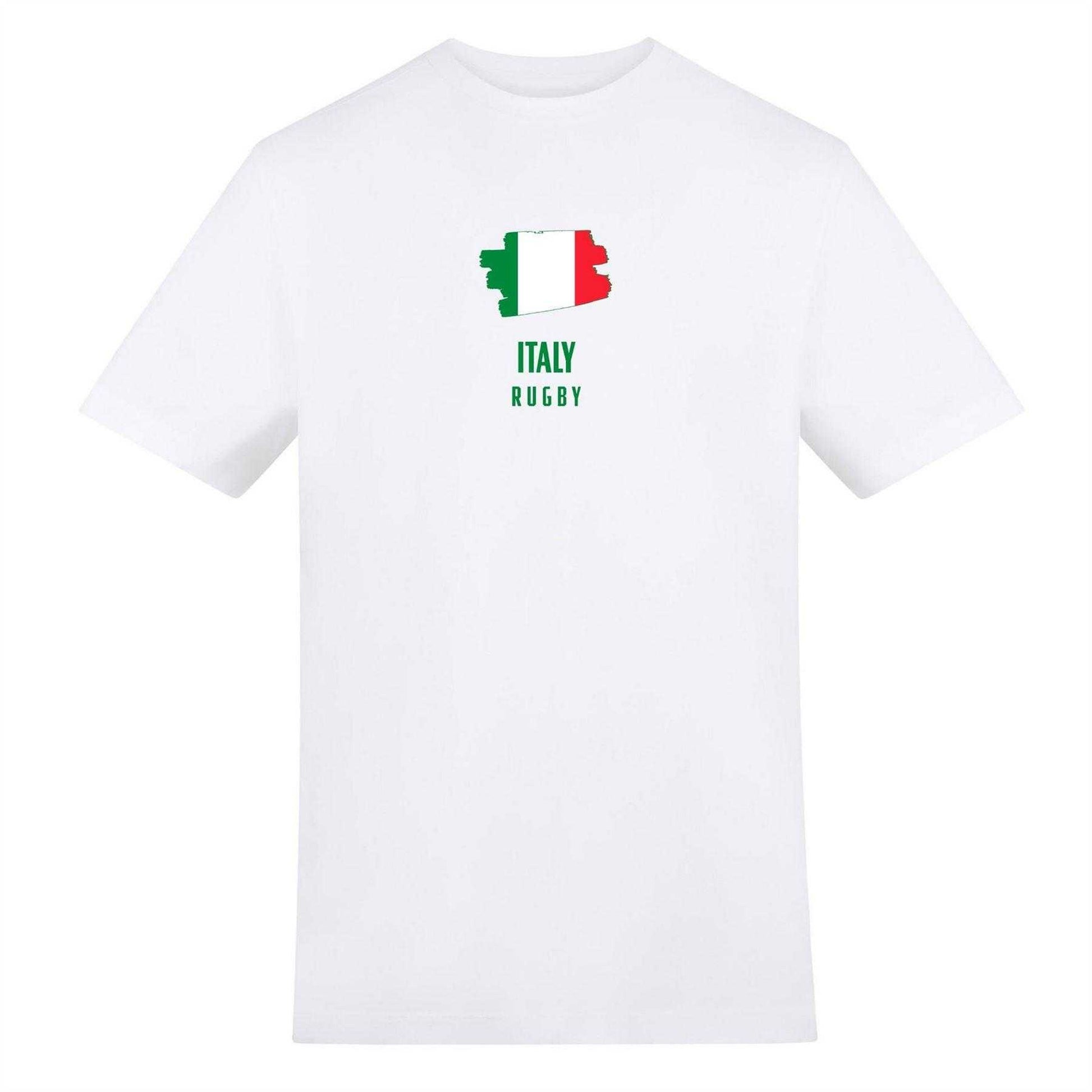 White - Front - AWD Mens Italy Rugby T-Shirt