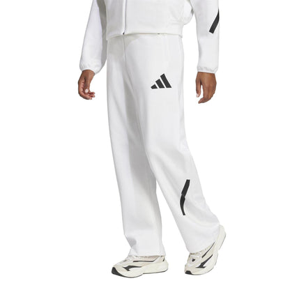 White - Pack Shot - Adidas Womens-Ladies Z.N.E. Relaxed Fit Jogging Bottoms