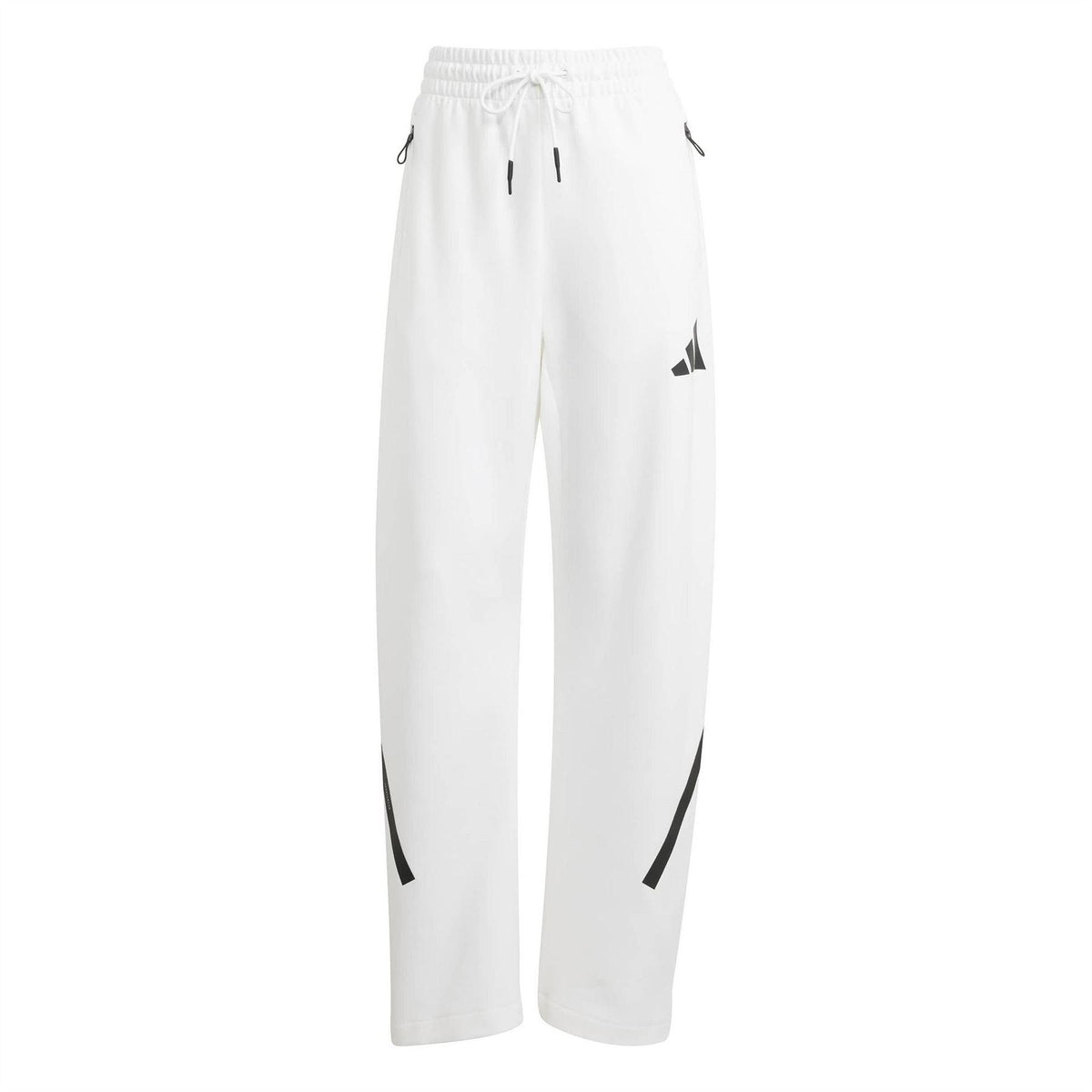 White - Front - Adidas Womens-Ladies Z.N.E. Relaxed Fit Jogging Bottoms