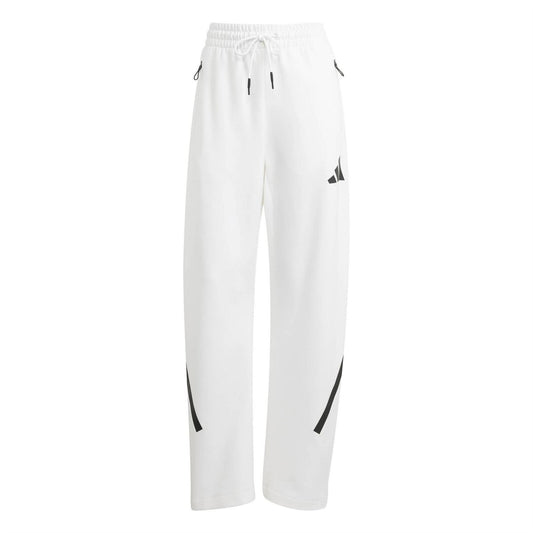 White - Front - Adidas Womens-Ladies Z.N.E. Relaxed Fit Jogging Bottoms