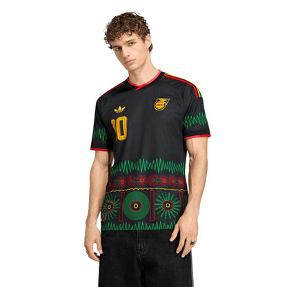 Black-Yellow - Lifestyle - Adidas Mens Bob Marley Jamaica Away Jersey